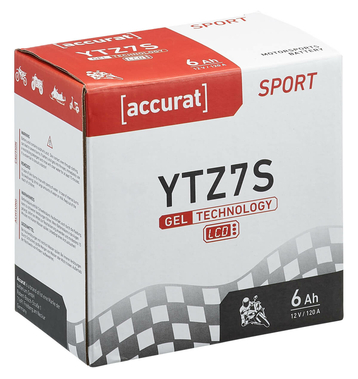 Accurat Sport GEL LCD YTZ7S Batteries moto 6Ah 12V