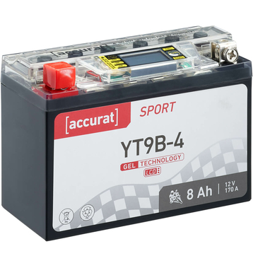 Accurat Sport GEL LCD YT9B-4 Batteries moto 8Ah 12V