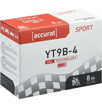 Accurat Sport GEL LCD YT9B-4 Batteries moto 8Ah 12V
