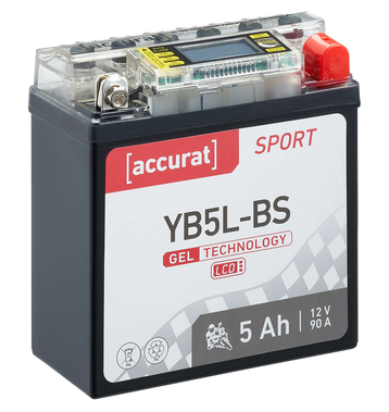 Accurat Sport GEL LCD YB5L-BS Batteries moto 5Ah 12V