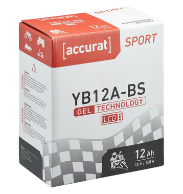 Accurat Sport GEL LCD YB12A-BS Batteries moto 12Ah 12V