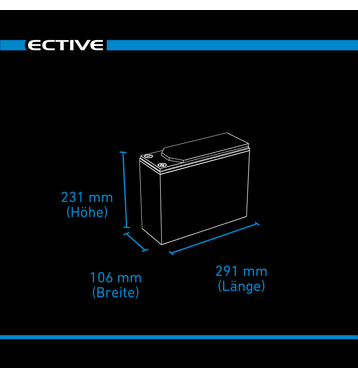 ECTIVE DC 60 GEL Slim 12V Batteries Décharge Lente 60Ah