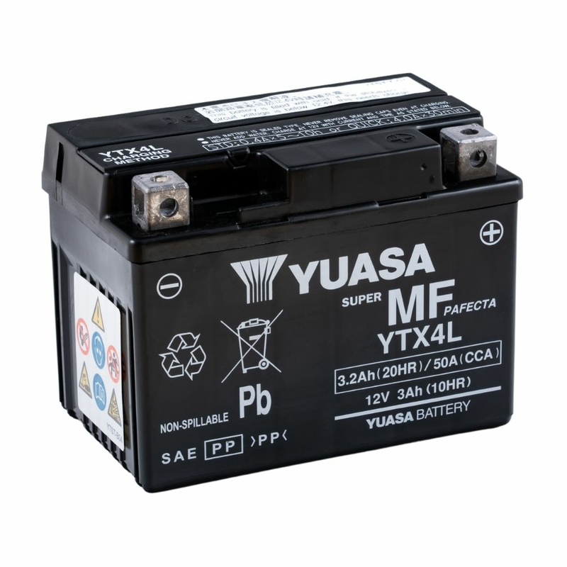 YUASA AGM YTX4L-BS 3Ah Batteries moto 12V (DIN 50314)