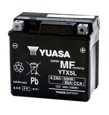YUASA AGM YTX5L-BS 4Ah Batteries moto 12V (DIN 50412)