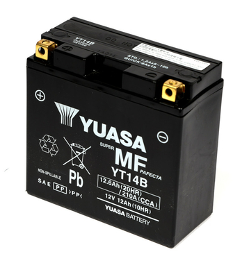 YUASA AGM YT14B-BS 12Ah Batteries moto 12V