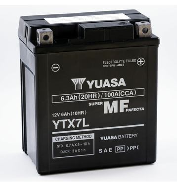 YUASA AGM YTX7L-BS 6Ah Batteries moto 12V (DIN 50614)