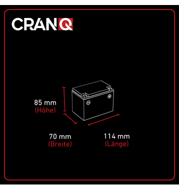 CranQ AGM batterie moto YTX4L-BS 4Ah 12V