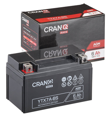CranQ AGM YTX7A-BS Batterie moto 12V 6Ah