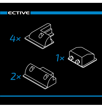 ECTIVE 7-partie kit court de fixation complet pour linstallation solaire noir