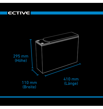 ECTIVE DC 120 AGM Slim 12V Batteries Décharge Lente 120Ah