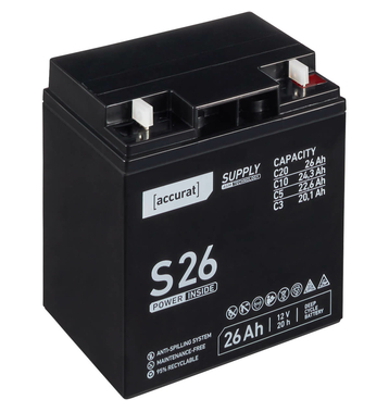 Accurat Supply S26 AGM Batterie de plomb 26Ah